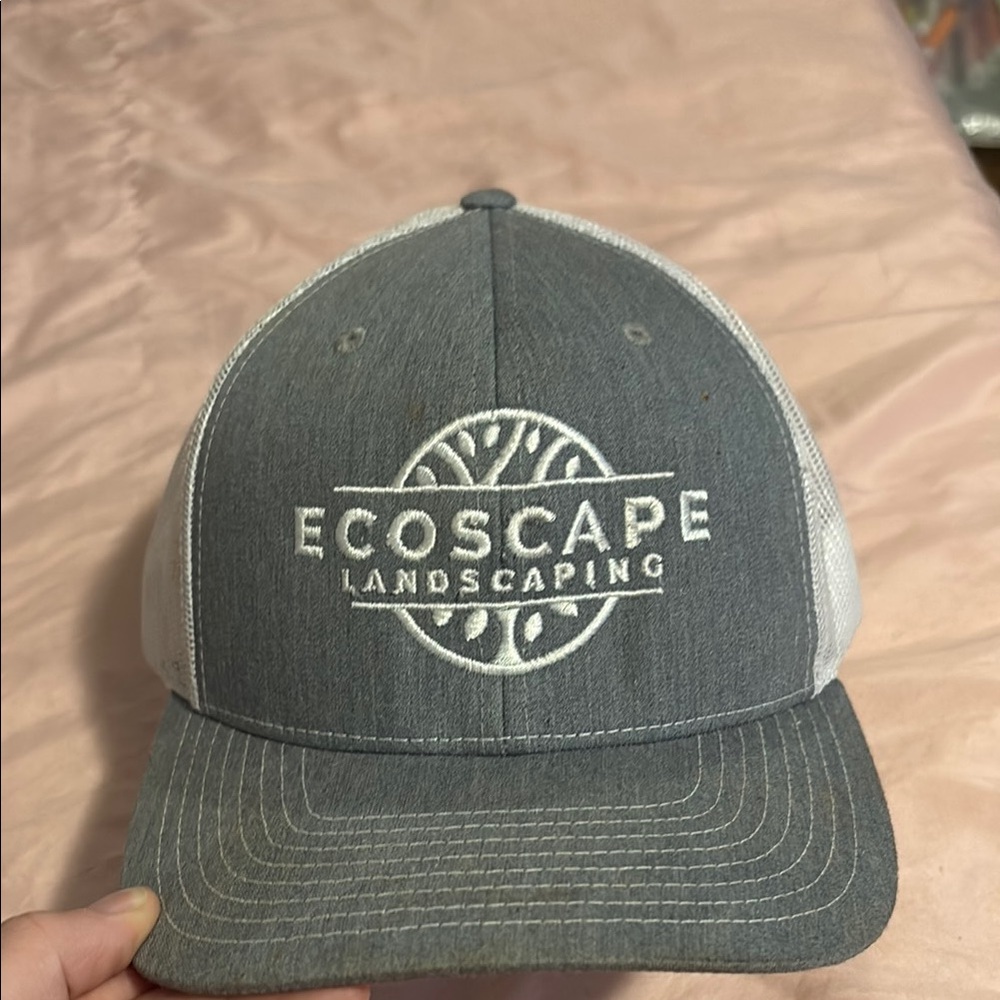 Gray and White Ecoscape Landscaping Cap